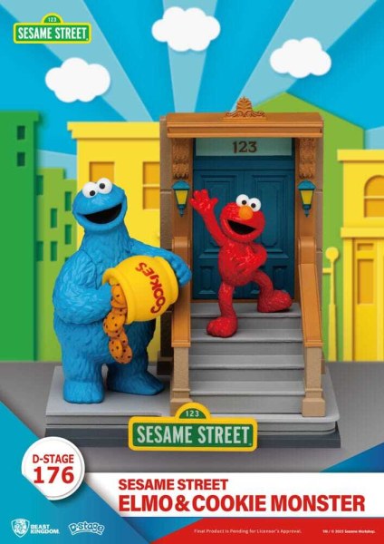 Sesamstraat D-Stage Elmo & Koekiemonster PVC-beeldje 11 cm