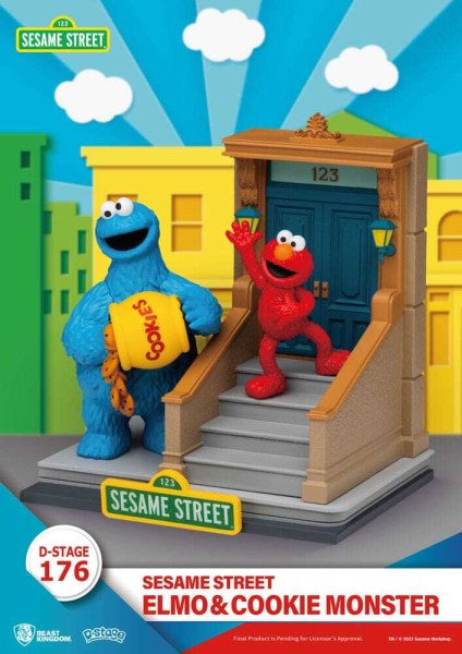 Sesamstraat D-Stage Elmo & Koekiemonster PVC-beeldje 11 cm