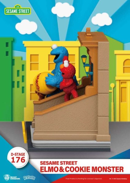 Sesamstraat D-Stage Elmo & Koekiemonster PVC-beeldje 11 cm