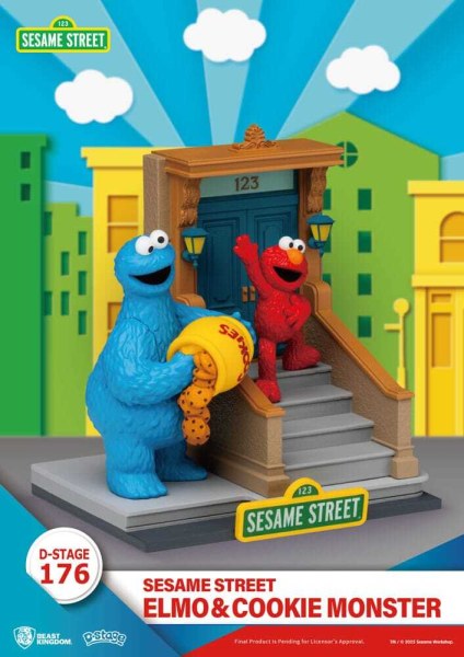 Sesamstraat D-Stage Elmo & Koekiemonster PVC-beeldje 11 cm