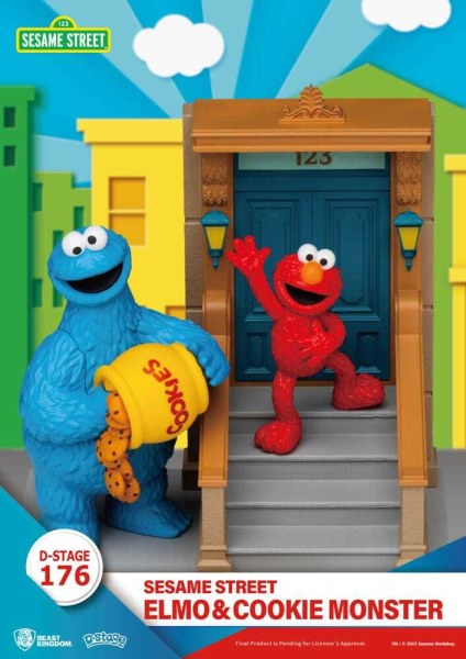 Sesamstraat D-Stage Elmo & Koekiemonster PVC-beeldje 11 cm