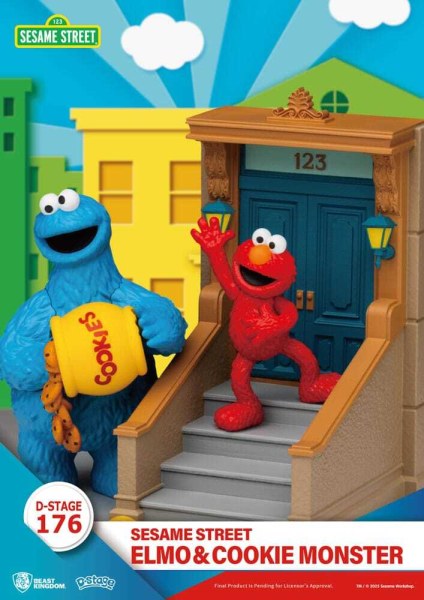Sesamstraat D-Stage Elmo & Koekiemonster PVC-beeldje 11 cm