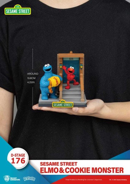 Sesamstraat D-Stage Elmo & Koekiemonster PVC-beeldje 11 cm