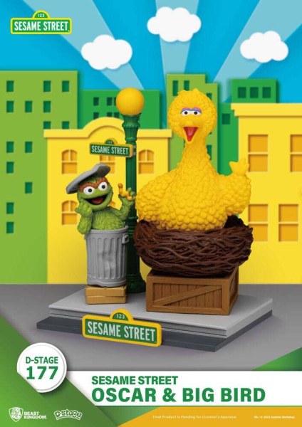 Sesamstraat D-Stage PVC-beeldje Oscar & Big Bird 12 cm