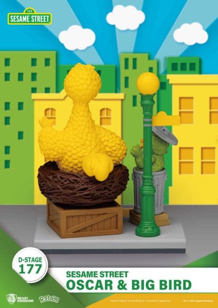 Sesamstraat D-Stage PVC-beeldje Oscar & Big Bird 12 cm