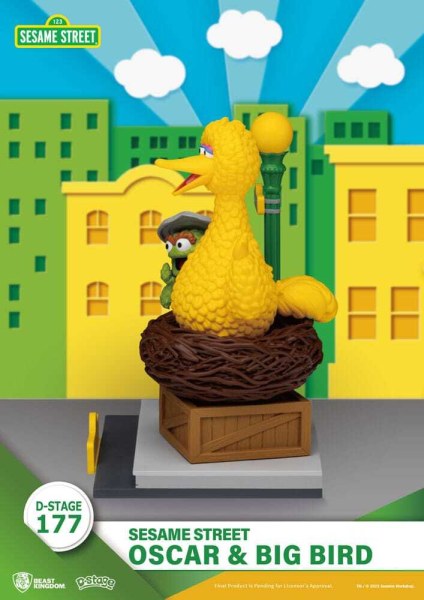 Sesamstraat D-Stage PVC-beeldje Oscar & Big Bird 12 cm