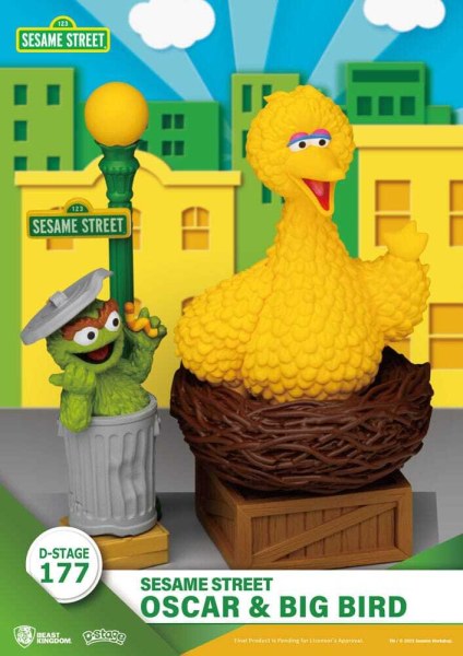 Sesamstraat D-Stage PVC-beeldje Oscar & Big Bird 12 cm
