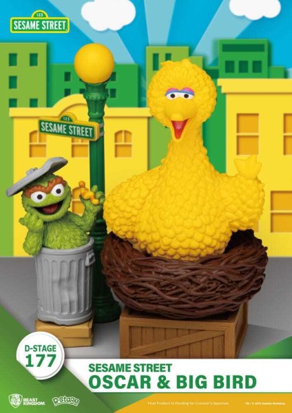 Sesamstraat D-Stage PVC-beeldje Oscar & Big Bird 12 cm