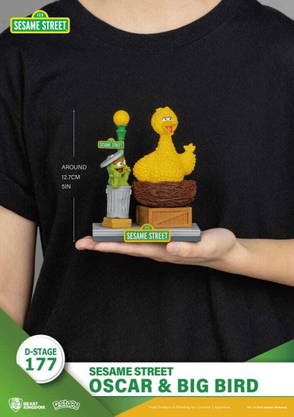 Sesamstraat D-Stage PVC-beeldje Oscar & Big Bird 12 cm