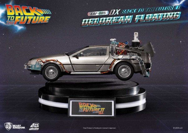 Back to the Future-beeldje Ei-aanval Zwevend Back to the Future II DeLorean Deluxe versie heo EU-exclusief 20 cm