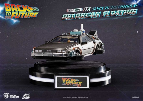 Back to the Future-beeldje Ei-aanval Zwevend Back to the Future II DeLorean Deluxe versie heo EU-exclusief 20 cm