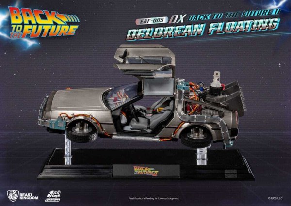 Back to the Future-beeldje Ei-aanval Zwevend Back to the Future II DeLorean Deluxe versie heo EU-exclusief 20 cm