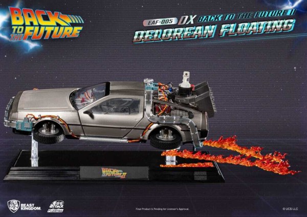 Back to the Future-beeldje Ei-aanval Zwevend Back to the Future II DeLorean Deluxe versie heo EU-exclusief 20 cm