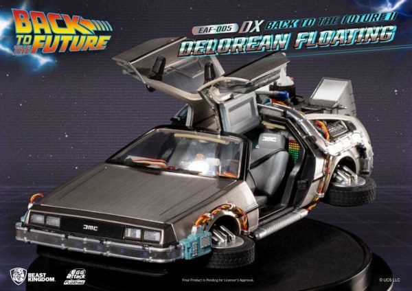 Back to the Future-beeldje Ei-aanval Zwevend Back to the Future II DeLorean Deluxe versie heo EU-exclusief 20 cm