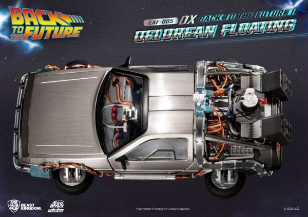 Back to the Future-beeldje Ei-aanval Zwevend Back to the Future II DeLorean Deluxe versie heo EU-exclusief 20 cm