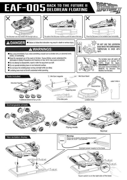 Back to the Future-beeldje Ei-aanval Zwevend Back to the Future II DeLorean Deluxe versie heo EU-exclusief 20 cm