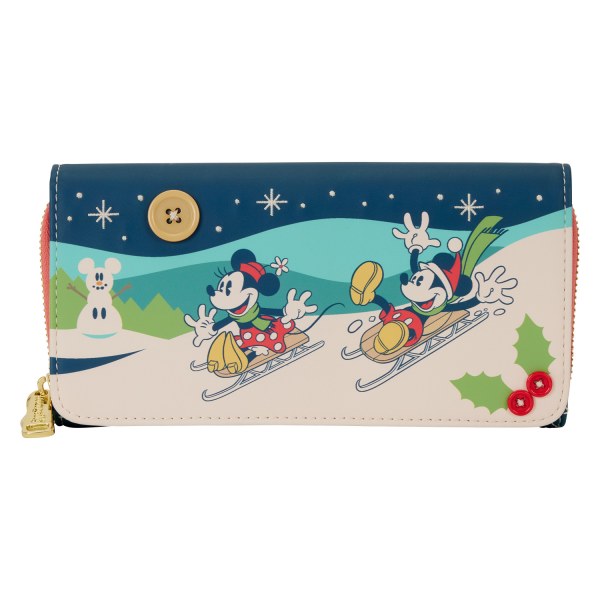 MICKEY EN MINNIE HOLIDAY FLAP PORTEMONNEE - DISNEY LOUNGEFLY
