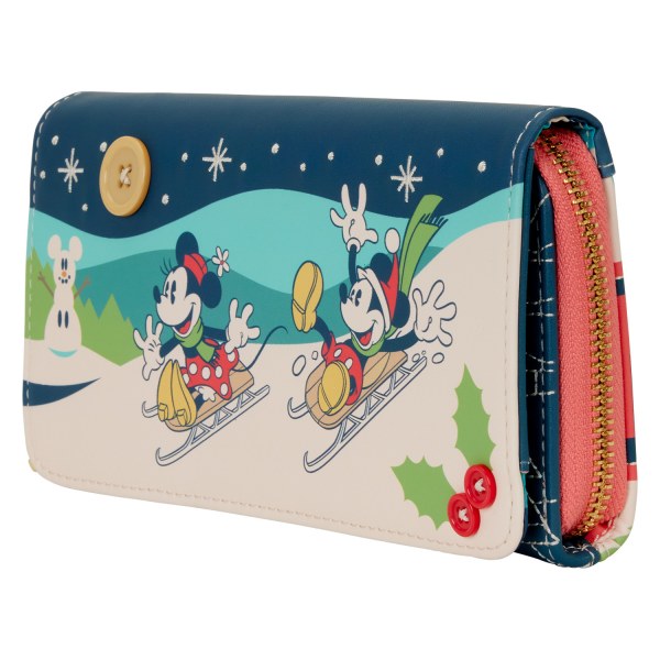 MICKEY EN MINNIE HOLIDAY FLAP PORTEMONNEE - DISNEY LOUNGEFLY