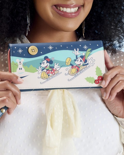 MICKEY EN MINNIE HOLIDAY FLAP PORTEMONNEE - DISNEY LOUNGEFLY