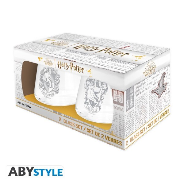Set van 2 Ravenclaw & Hufflepuff glazen - Harry Potter