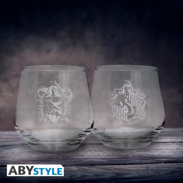 Set van 2 Ravenclaw & Hufflepuff glazen - Harry Potter