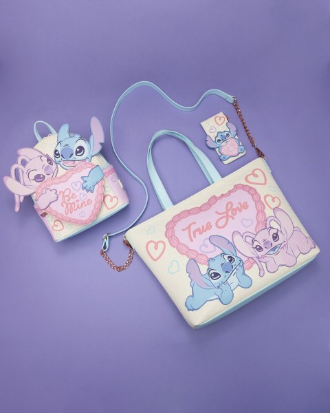 STITCH & ANGEL BE MINE GROTE PASJESHOUDER - DISNEY LOUNGEFLY