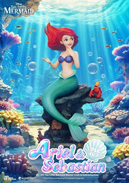 De Kleine Meermin Master Craft Ariel & Sebastian beeldje 42 cm - DISNEY MASTERCRAFT