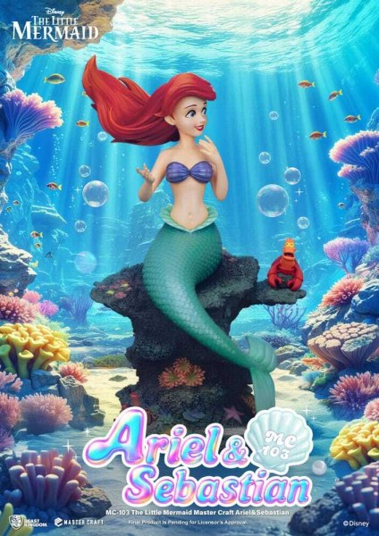 De Kleine Meermin Master Craft Ariel & Sebastian beeldje 42 cm - DISNEY MASTERCRAFT