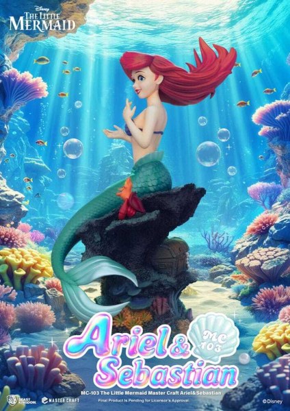 De Kleine Meermin Master Craft Ariel & Sebastian beeldje 42 cm - DISNEY MASTERCRAFT