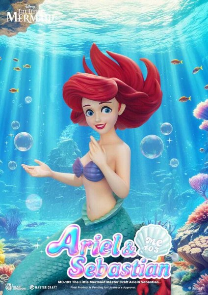 De Kleine Meermin Master Craft Ariel & Sebastian beeldje 42 cm - DISNEY MASTERCRAFT