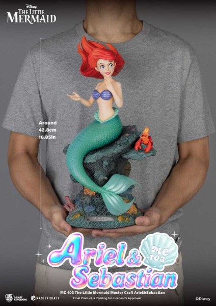 De Kleine Meermin Master Craft Ariel & Sebastian beeldje 42 cm - DISNEY MASTERCRAFT
