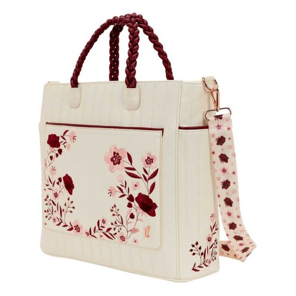 Loungefly Figural schoudertassen met bloemenprint in crème en rood