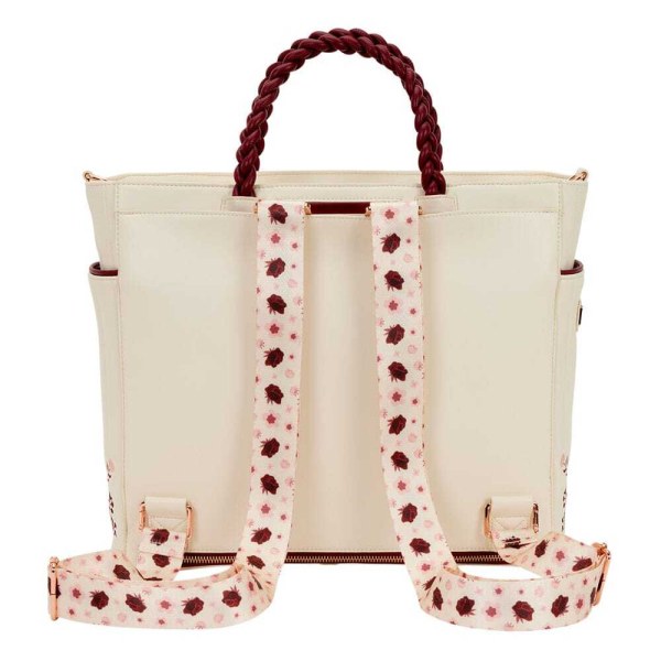 Loungefly Figural schoudertassen met bloemenprint in crème en rood