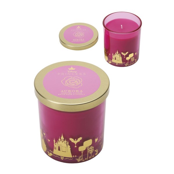Glazen kaars met deksel - Disney Doornroosje, Wilde Roos & Vanille
