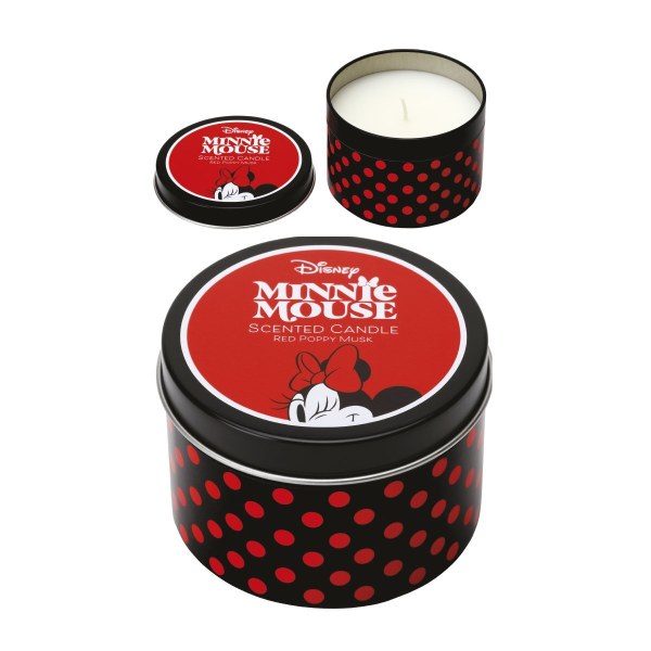 Minnie metalen kaars met rode klaproos en muskusgeur - Disney Mickey & vrienden