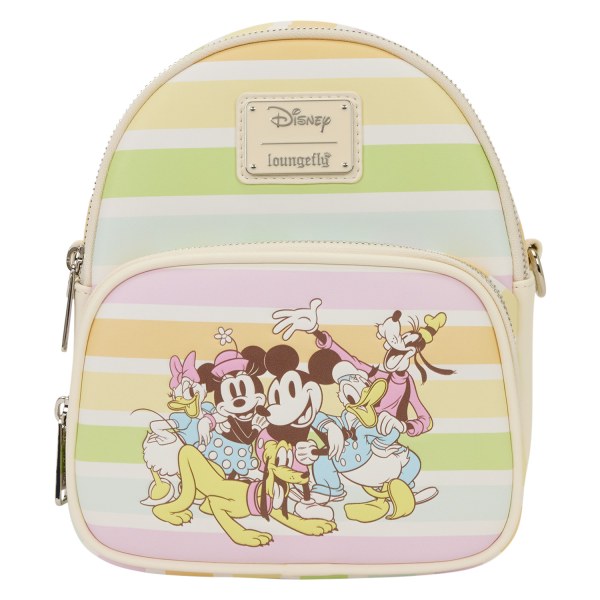 MICKEY EN VRIENDEN REGENBOOGSTREEPJES CONVERTIBLE MINI RUGZAK & SCHOUDEDTAS- DISNEY LOUNGEFLY