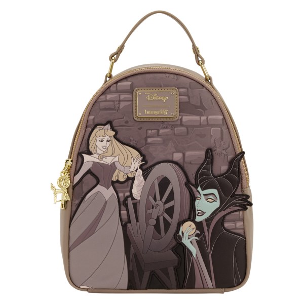 AURORA MALEFICIENT SPINNING WHEEL MINI RUGZAK- DISNEY LOUNGEFLY SLEEPING BEAUTY