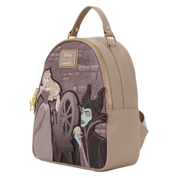 AURORA MALEFICIENT SPINNING WHEEL MINI RUGZAK- DISNEY LOUNGEFLY SLEEPING BEAUTY