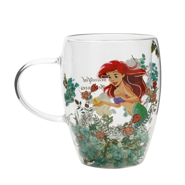 Ariel bloemen decoratieve glazen beker - Disney Pastel Princess
