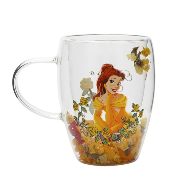 Belle bloemen decoratieve glazen beker - Disney Pastel Princess
