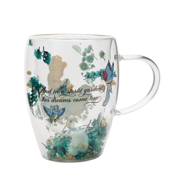 Disney Princess Assepoester glazen beker met bloemenmotief