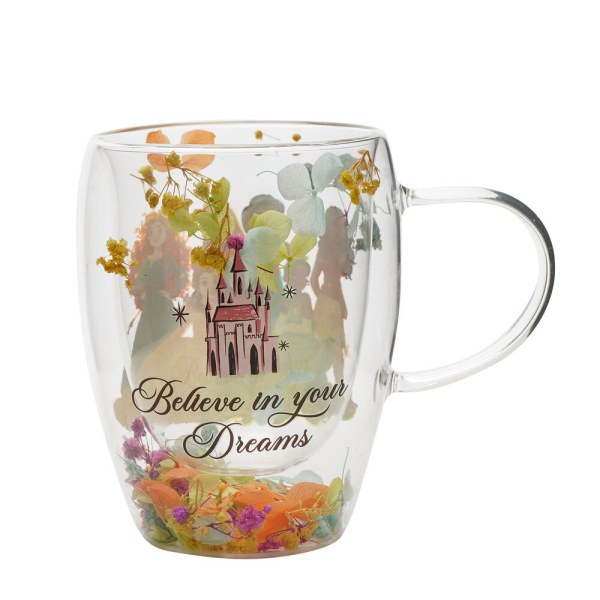 Glazen beker met Disney Princess bloemenmotief