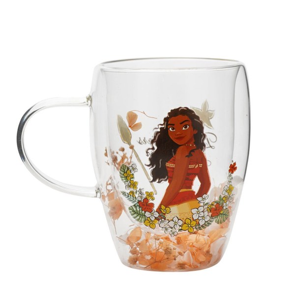 Vaiana glazen beker met bloemenmotief - Disney Pastel Princess
