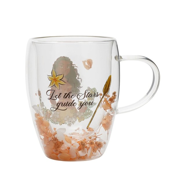 Vaiana glazen beker met bloemenmotief - Disney Pastel Princess