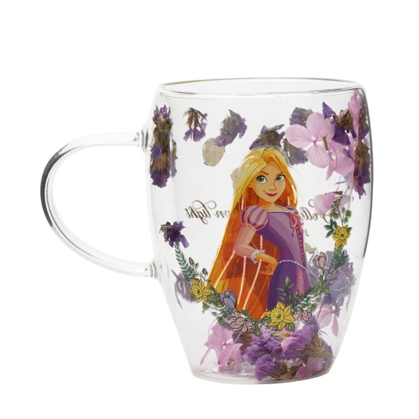 Disney Rapunzel glazen beker met bloemenmotief