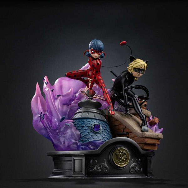 Deluxe Art Scale van Lady Bug en Cat Noir, gesigneerde editie, 23 cm - Iron Studios Miraculous