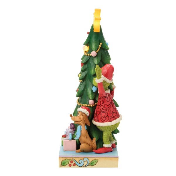 Grinch, Cindy en Max die vanuit een boom naar buiten gluren - JIM SHORE GRINCH