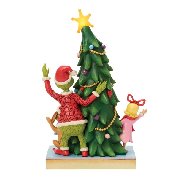 Grinch, Cindy en Max die vanuit een boom naar buiten gluren - JIM SHORE GRINCH