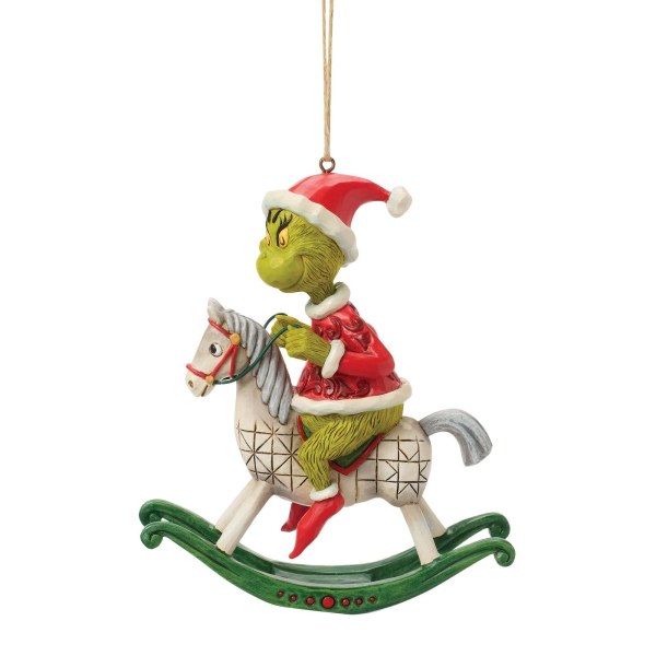 Hangend ornament met de Grinch op een hobbelpaard - JIM SHORE GRINCH