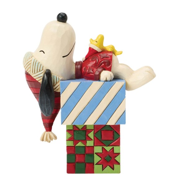 Snoopy en Woodstock slapen op cadeautjes - Peanuts